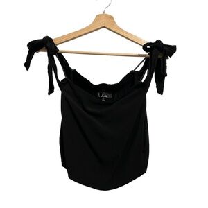 Lulu’s Top Tie Straps Black Sleeveless Cropped Womens Small S